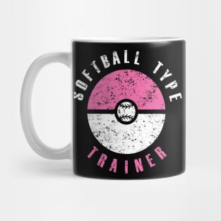 Softball Type Trainer (pink & white text) Mug